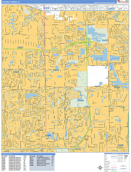 Coconut Creek Wall Map